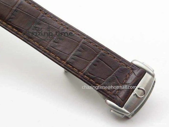 0214 Sporty Globemaster Master Chronometer SS RG V6F Best Edition Black Dial On Brown Leather Strap A 8270